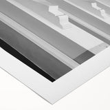 Art deco poster featuring symmetrical arches in monochrome shades on rolled canvas, suitable for dining room walls.