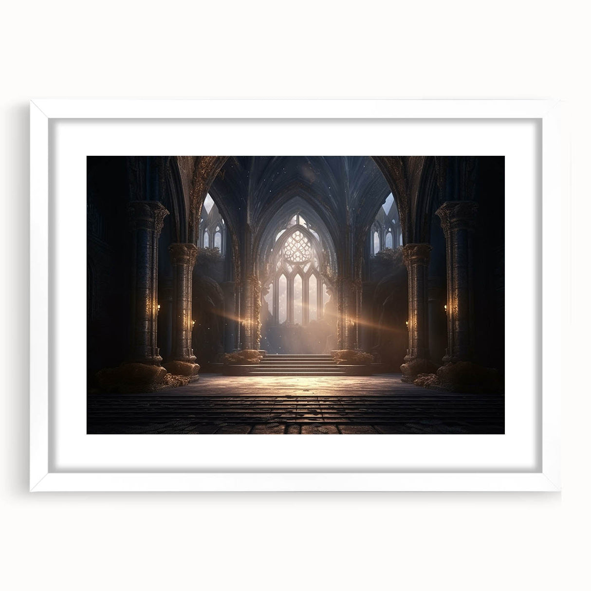 Extra large abstract art print featuring textured arch designs in muted earth tones, framed with a white mat.