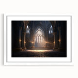 Extra large abstract art print featuring textured arch designs in muted earth tones, framed with a white mat.