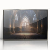 Art deco poster featuring elegant architectural arches in silver and gray tones on acrylic, ideal for modern art wall decor.