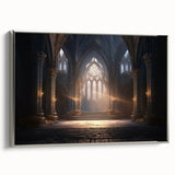 Framed canvas depicting vintage-style arches in black and silver, ideal for bedroom wall decor.