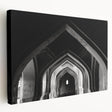 Large art depicting arches in mid-century modern style on stretched canvas, suited for kitchen wall art.