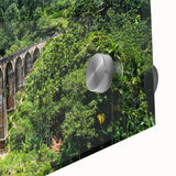 Large abstract wall art featuring mid-century modernist arches in muted earth tones on acrylic glass.