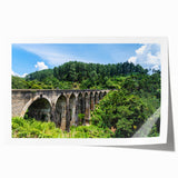 Rolled print of an architectural arch design in muted earth tones, ideal for art wall dining room.