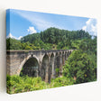 Architectural arches in monochrome on a large stretched canvas, suitable for kitchen wall art.