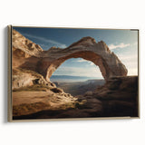 Vintage poster art featuring colorful architecture arches in black frame, ideal for extra large living room wall.