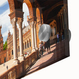 Mid-century modernist large abstract wall art in muted earth tones on acrylic glass, ideal for dining room decor.