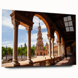 Large abstract wall art featuring overlapping arches in muted earth tones, printed on acrylic glass.