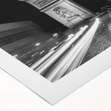 Art deco poster featuring symmetrical arches in monochrome, printed on rolled canvas, suitable for dining room walls.