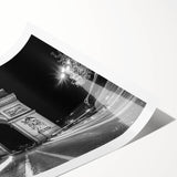 Extra large wall art featuring line art flowers in black on white, rolled print format.