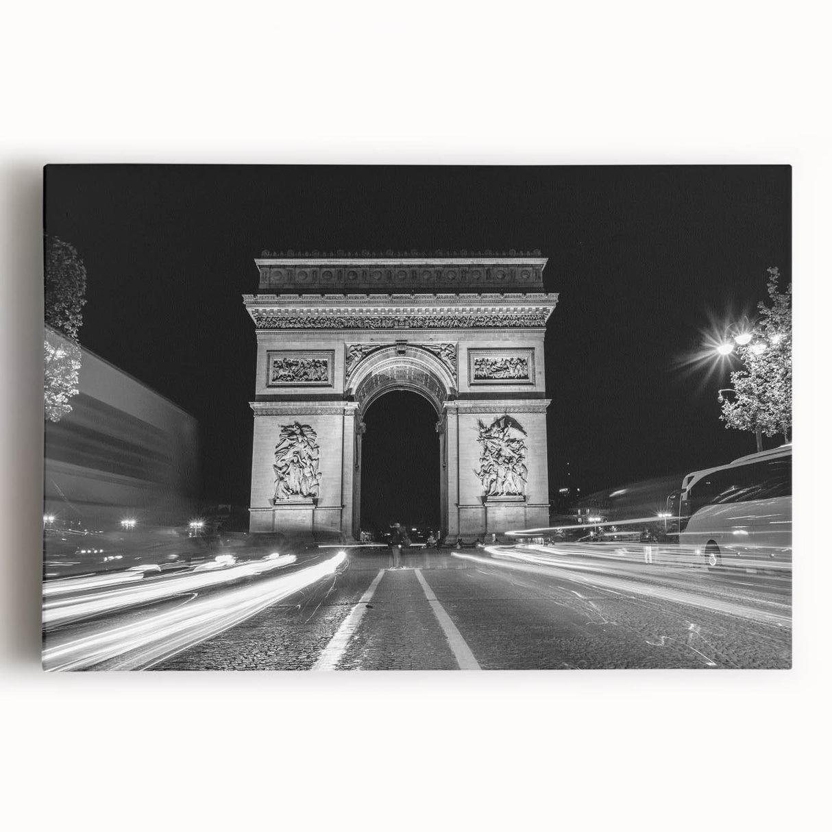 Black and white photo of architectural arches on stretched canvas, ideal for kitchen wall art or bedroom ambiance.