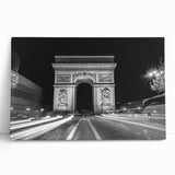 Black and white photo of architectural arches on a large stretched canvas, suitable for kitchen art.