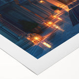 Art deco poster featuring symmetrical arches in monochrome shades, printed on rolled canvas, suitable for dining room walls.