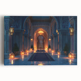 Black and white photo of architectural arches printed on stretched canvas.