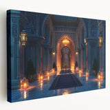 Large stretched canvas featuring a detailed design of architectural arches in monochrome, suitable for kitchen wall art.