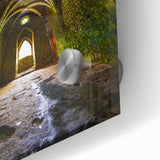 Mid-century modernist large abstract wall art featuring geometric shapes in muted earth tones.