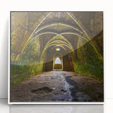 Mid-century modernist arch design in a large art print on white acrylic, ideal for modern art wall decor.