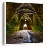 Framed canvas featuring a landscape art painting of colorful vintage arches.