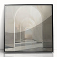 Large abstract wall art featuring geometric arches in black and white, framed in acrylic, suitable for modern art wall decor.