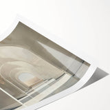 Extra large rolled print featuring line art flowers in muted earth tones, ideal for large living room wall art.