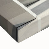 Large art of a black and white architectural landscape with arches, printed on stretched canvas, suitable for bedroom decor.