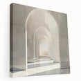 Large art depiction of architectural arches in muted beige tones on stretched canvas, ideal for kitchen wall decor.