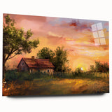 Large abstract wall art featuring overlapping arches in muted earth tones on acrylic glass.