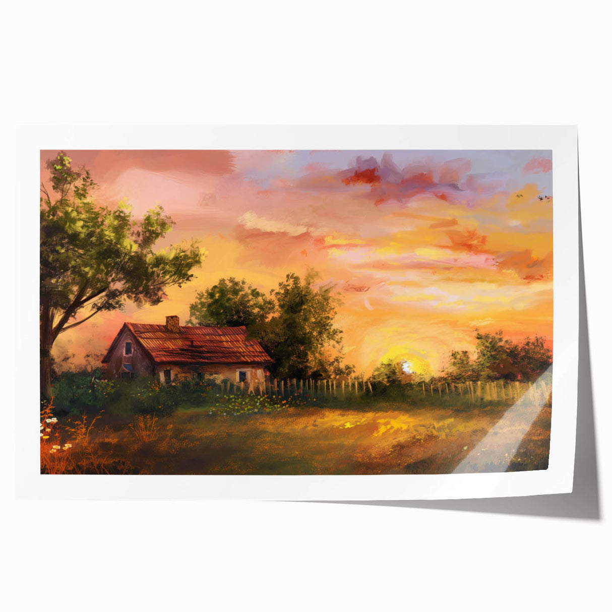 Extra large rolled print of floral art featuring arches in muted tones, ideal for art wall dining room or bathroom.