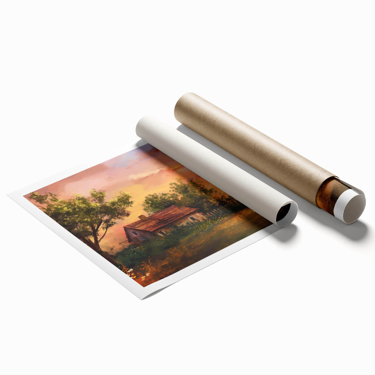 Extra large rolled print featuring a floral arch design in pastel shades, ideal for classy bathroom wall art.