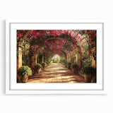 Extra large abstract art print featuring textured arch designs in muted earth tones, framed with a white mat.