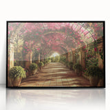 Large abstract wall art featuring black and white arches in a mid-century modernist style, printed on framed acrylic.