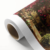 Art deco poster featuring symmetrical arches in muted beige and cream, printed on rolled canvas, ideal for nursery wall art.