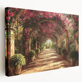 Architectural arch design on large stretched canvas in muted earth tones, suitable for kitchen wall art.