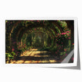Rolled print of a floral archway in subtle pastel tones, ideal for art wall dining room or classy bathroom decor.
