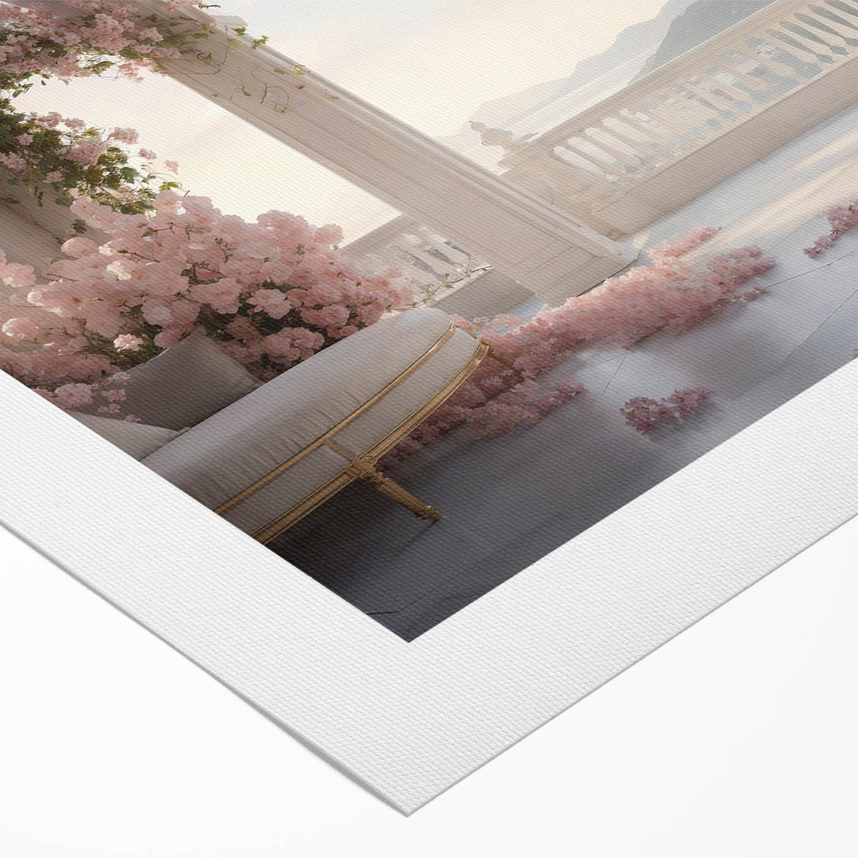 Art deco poster featuring symmetric arches in muted beige, rolled canvas format, suitable for dining room or bathroom.