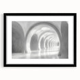Abstract art print of colorful, textured arches on a large canvas, ideal for living room decor.