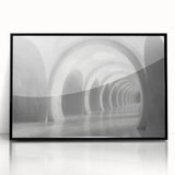 Large abstract wall art featuring arches in black and white tones on a framed acrylic, ideal for modern art wall decor.