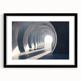Extra large abstract art print featuring colorful, textured arches on a black framed canvas, ideal for living room decor.