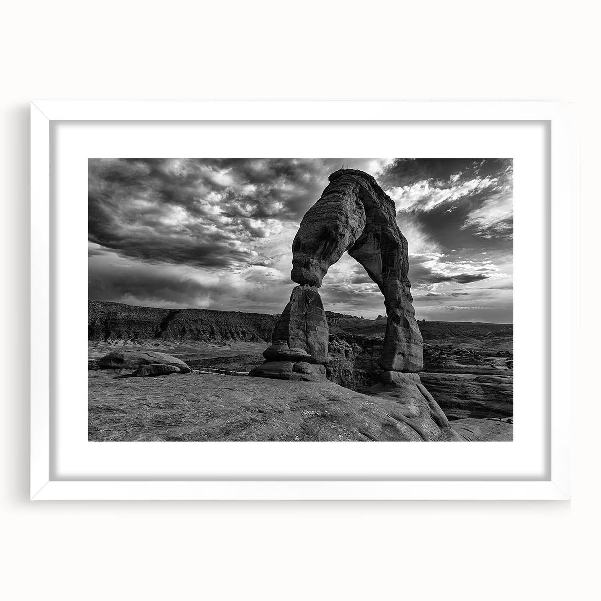 Textured abstract art print featuring curved architectural forms in muted gray, ideal for modern bedroom decor.