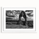 Textured abstract art print featuring curved architectural forms in muted gray, ideal for modern bedroom decor.