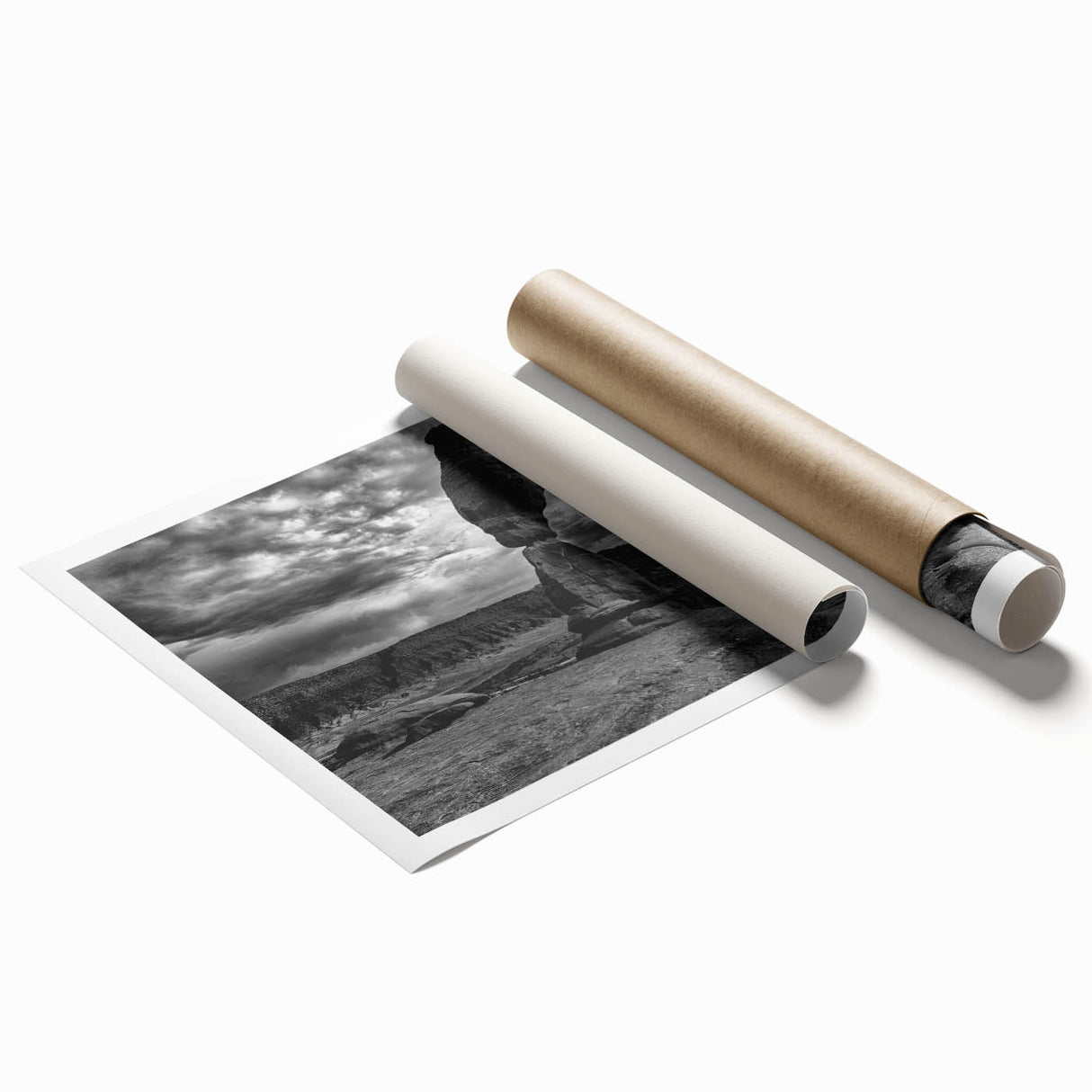 Extra large rolled print featuring a series of archways in monochrome, ideal for classy bathroom wall art.