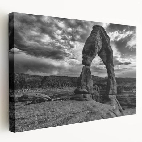 Arched architecture design in monochrome tones on large stretched canvas, suitable for kitchen wall art.