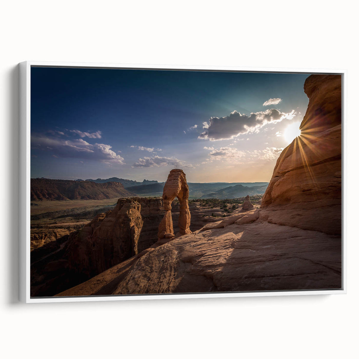 Framed canvas featuring a black and white vintage poster of architectural arches, ideal for bedroom wall decor.
