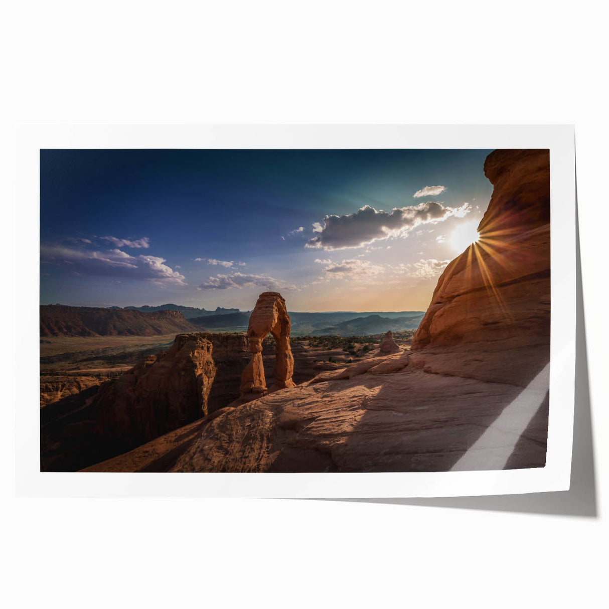 Extra large rolled print featuring a series of arches in muted beige tones, ideal for art wall dining room.
