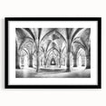 Abstract art print featuring colorful, textured arch designs on a large black-framed canvas, ideal for living room decor.