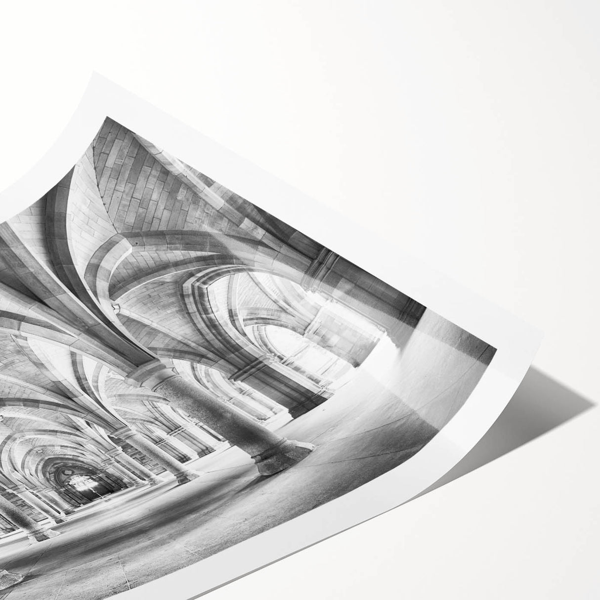Extra large wall art featuring line art flowers in black and white, printed on rolled canvas.