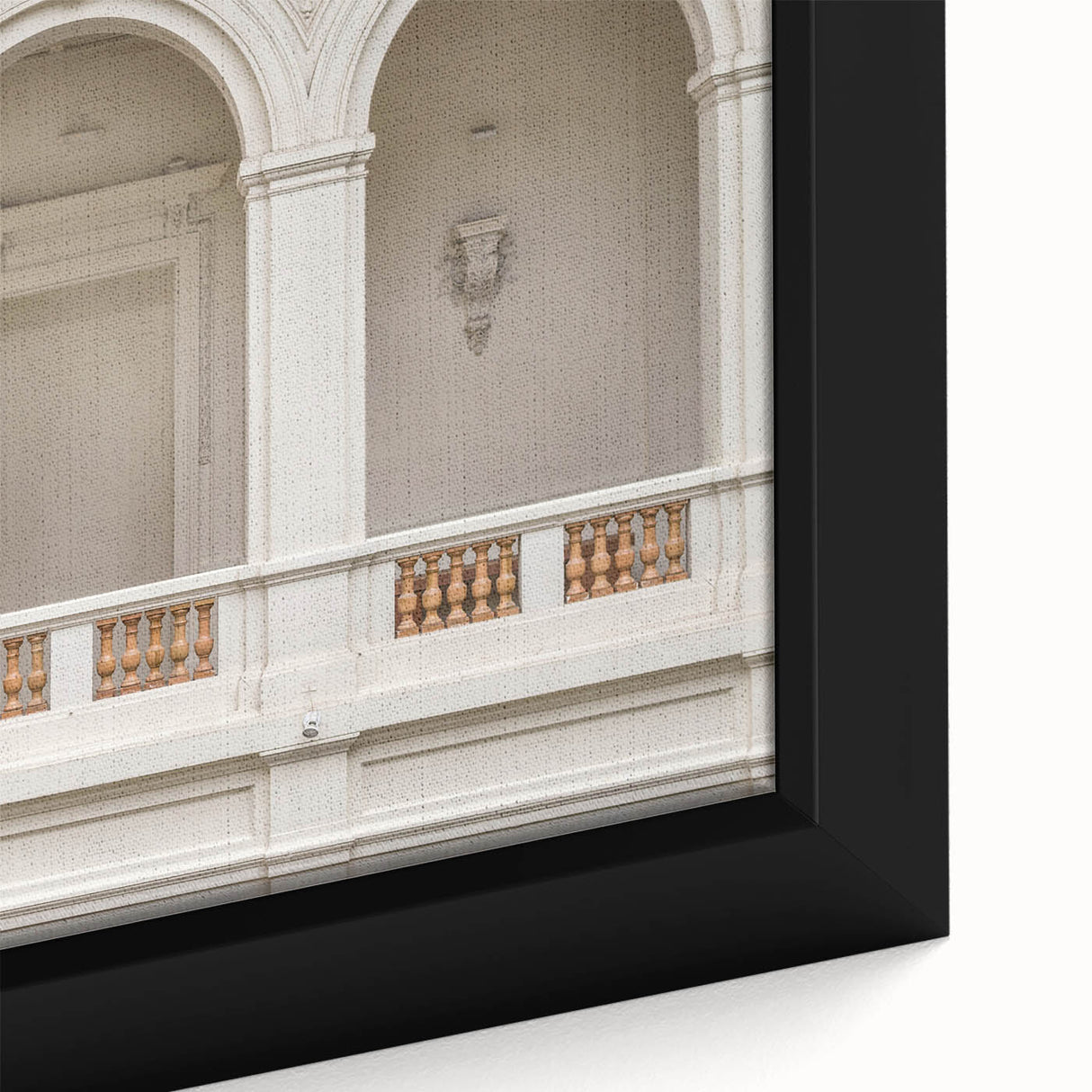 Black wall art featuring textured arches in colorful art style on extra large framed canvas, ideal for living room.