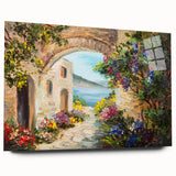Large abstract wall art with arch designs in muted gray, printed on acrylic glass, suitable for bedroom or dining room.
