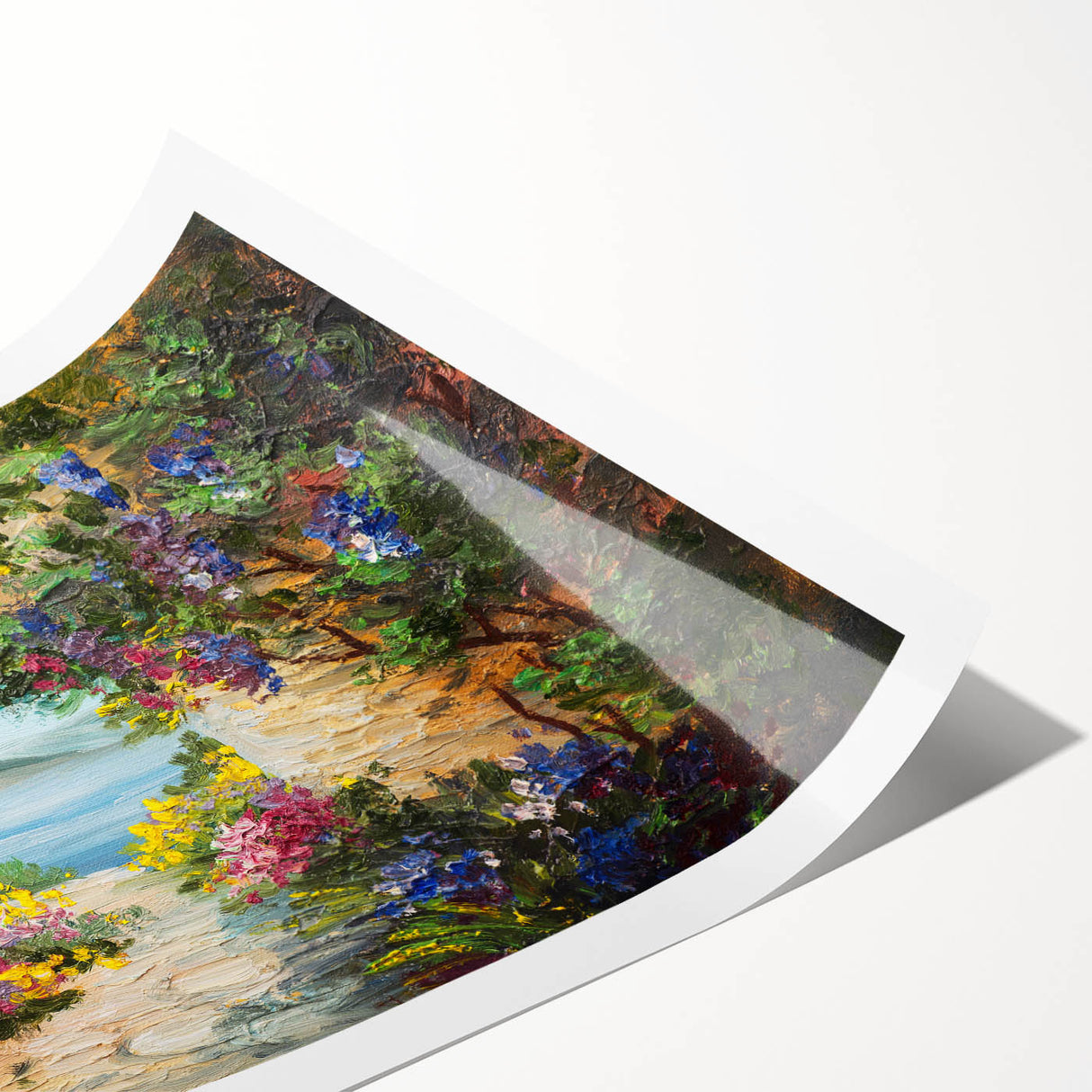 Extra large wall art featuring line art flowers in black and white, printed on rolled canvas.