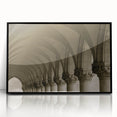 Large abstract wall art featuring black and white arch designs on acrylic, framed, mid-century modernist style.